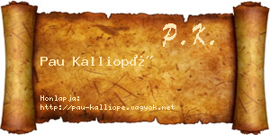 Pau Kalliopé névjegykártya